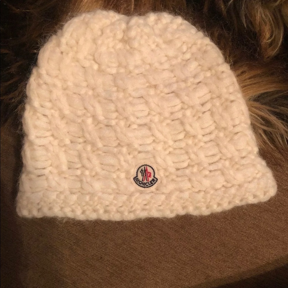 Moncler alpaca wool blend hat ivory